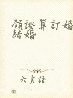 领证算订婚还是结婚封面