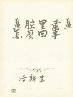 鼻腔里黄鼻涕是怎么回事