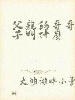 父亲的哥哥的妻子叫什么