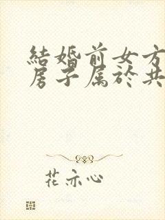 结婚前女方买的房子属于共同财产吗封面