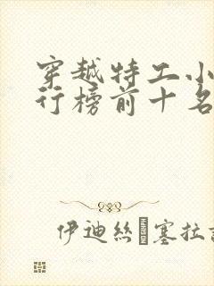 穿越特工小说排行榜前十名