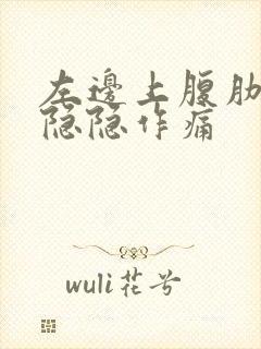 左边上腹肋骨下隐隐作痛