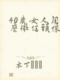 40岁女人用什么微信头像