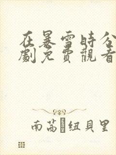 在暴雪时分电视剧免费观看完整版超前点播