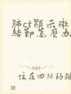 肺ct显示微小结节怎么办