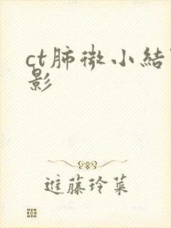 ct肺微小结节影