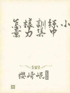 怎样训练小孩注意力集中