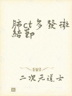 肺ct多发微小结节