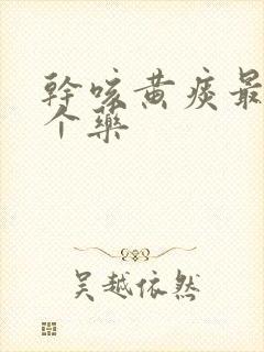 干咳黄痰最怕三个药