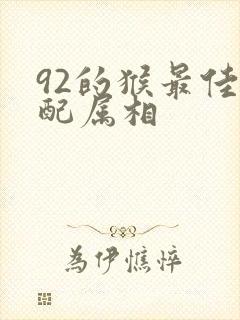 92的猴最佳婚配属相