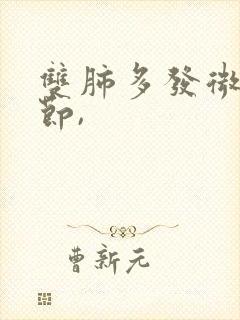 双肺多发微小结节,