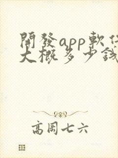 开发app软件大概多少钱