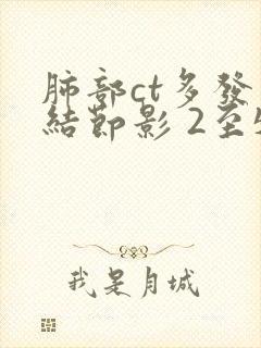 肺部ct多发小结节影 2至5mm