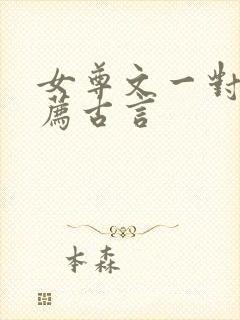 女尊文一对一推荐古言