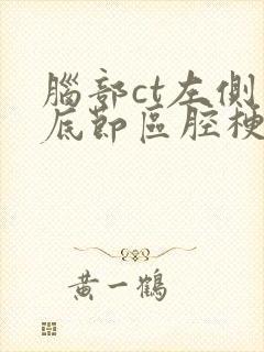 脑部ct左侧基底节区腔梗