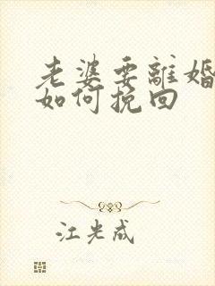 老婆要离婚老公如何挽回