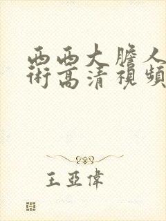 西西大胆人体艺术高清视频久久一区二区