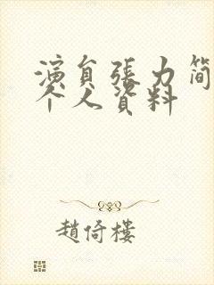 演员张力简历及个人资料封面