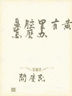 鼻腔里有黄鼻涕怎么办