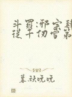 斗罗:邪宗肆虐从千仞雪第二部开始