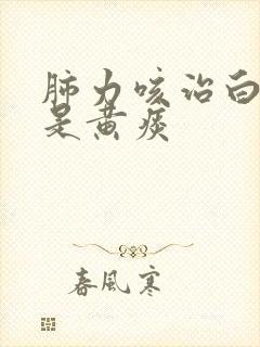 肺力咳治白痰还是黄痰