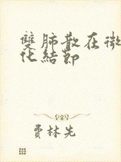 双肺散在微小钙化结节封面