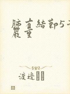 肺有结节5毫米严重封面