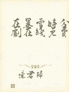 在暴雪时分电视剧在线免费观看