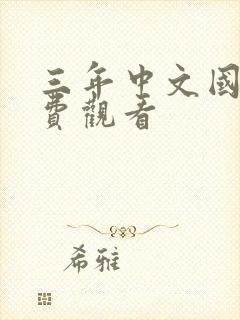 三年中文国语免费观看