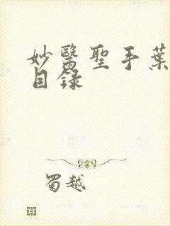 妙医圣手叶皓轩目录