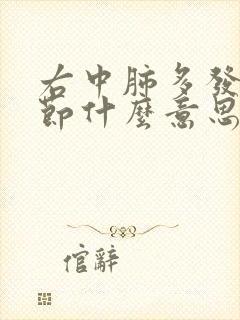 右中肺多发小结节什么意思