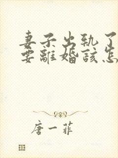 妻子出轨了老公要离婚该怎么挽回封面