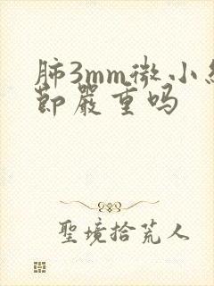 肺3mm微小结节严重吗