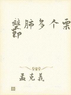 双肺多个栗粒结节封面