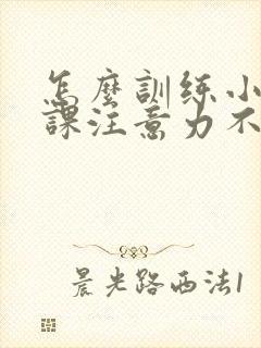 怎么训练小孩上课注意力不集中