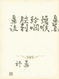 鼻腔干燥鼻涕倒流到咽喉怎么治封面