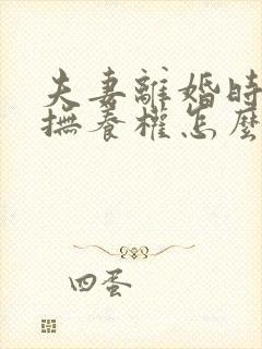 夫妻离婚时孩子抚养权怎么判定