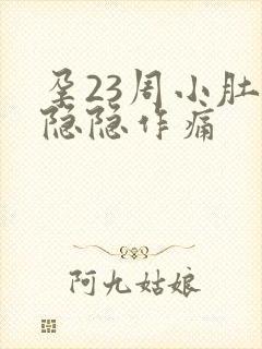 孕23周小肚子隐隐作痛