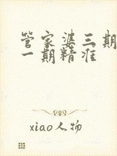 管家婆三期必开一期精准封面