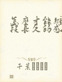 怎么才能维持一段长久的感情?