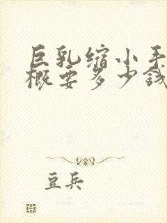 巨乳缩小手术大概要多少钱