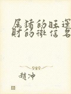 属猪的旺运又旺财的微信名