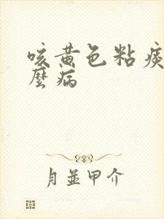 咳黄色粘痰是什么病封面