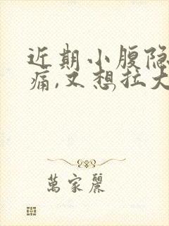 近期小腹隐隐作痛,又想拉大便