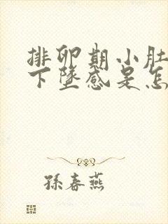 排卵期小肚子疼下坠感是怎么回事