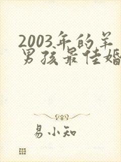 2003年的羊男孩最佳婚配属相