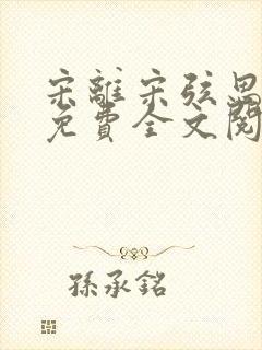 宋离宋弦思小说免费全文阅读封面