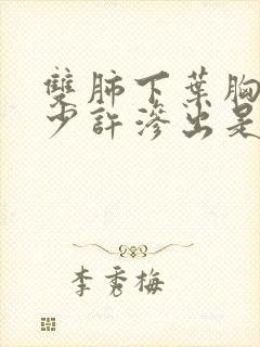 双肺下叶胸膜下少许渗出是什么意思