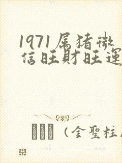 1971属猪微信旺财旺运头像