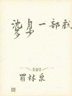 沈月一部戏片酬多少封面